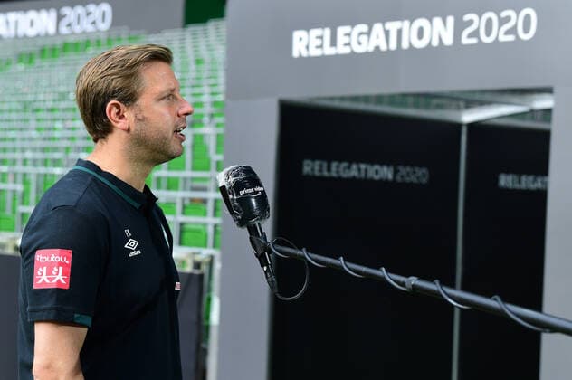 SV Werder Bremen vs 1 FC Heidenheim Relegation 01 02 07 2020 Coach Florian Kohfeldt Bremen Bremen Bremen, 02 07 2020, Football, Bundesliga, Relegation, First leg, SV Werder Bremen 1 FC Heidenheim Foto TimGroothuis Witters Pool via gumzmedia nordphoto DFL REGULATIONS PROHIBIT ANY USE OF PHOTOGRAPHS AS IMAGE SEQUENCES AND OR QUASI VIDEO EDITORIAL USE ONLY NATIONAL AND INTERNATIONAL NEWS AGENCIES OUT Bremen Poolfoto TimGroothuis Witters nordphoto ,EDITORIAL USE ONLY