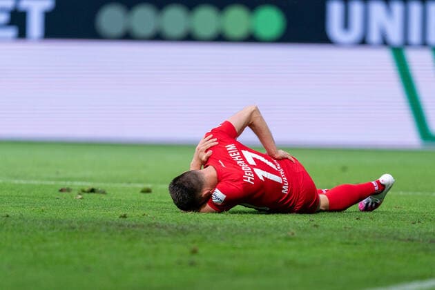 SV Werder Bremen vs 1 FC Heidenheim Relegation 01 02 07 2020 Maurice Multhaup 1 FC Heidenheim 1846 17 Injury injured Pain Sport nphgm001 Football 1 Bundesliga Season 19 20 Relegation 01 SV Werder Bremen vs 1 FC Heidenheim 02 07 2020 Foto gumzmedia nordphoto POOL DFL regulations prohibit any use of photographs as image sequences and or quasi video EDITORIAL USE ONLY National and international News Agencies OUT Bremen wohninvest Weserstadion Bremen GERMANY Poolfoto gumzmedia nordphoto ,EDITORIAL USE ONLY