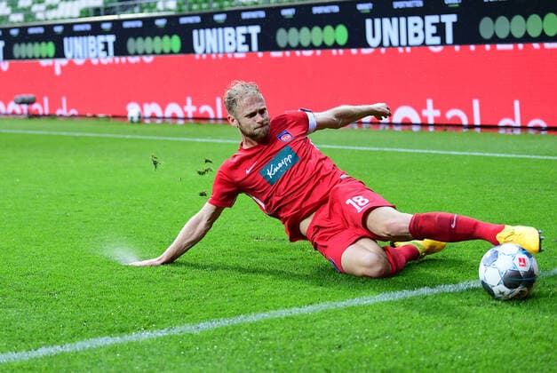 Werder Bremen 1 FC Heidenheim Football, Relegation, Werder Bremen 1 FC Heidenheim Sebastian Griesbeck Heidenheim Photo Tim Groothuis Witters Pool via xim gs DFL regulations prohibit any use of photographs as image sequences and or quasi video Editorial use only National and international news agencies out Bremen Germany Poolfoto Tim Groothuis Witters Pool via xim.gs ,EDITORIAL USE ONLY
