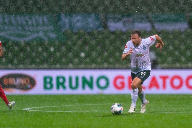 SV Werder Bremen vs 1 FC Heidenheim Relegation 01 02 07 2020 Philipp Bargfrede Werder Bremen 44 Sport nphgm001 Football 1 Bundesliga Season 19 20 Relegation 01 SV Werder Bremen vs 1 FC Heidenheim 02 07 2020 Foto gumzmedia nordphoto POOL DFL regulations prohibit any use of photographs as image sequences and or quasi video EDITORIAL USE ONLY National and international News Agencies OUT Bremen wohninvest Weserstadion Bremen GERMANY Poolfoto gumzmedia nordphoto ,EDITORIAL USE ONLY