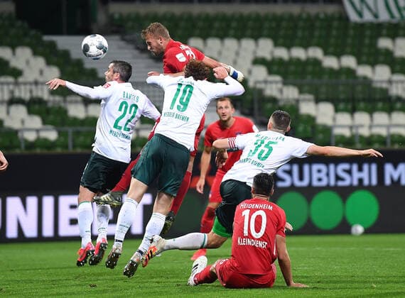 Werder Bremen 1 FC Heidenheim Football, Relegation, Werder Bremen 1 FC Heidenheim Big chance for Timo Beermann Heidenheim against Fin Bartels Bremen , Joshua Sargent Bremen , Maximilian Eggestein Bremen On the ground sits Tim Kleindienst Heidenheim Photo Marvin Ibo Güngör GES Pool via xim gs DFL regulations prohibit any use of photographs as image sequences and or quasi video Editorial use only National and international news agencies out Bremen Germany Poolfoto Marvin Ibo Güngör GES Pool via xim.gs ,EDITORIAL USE ONLY