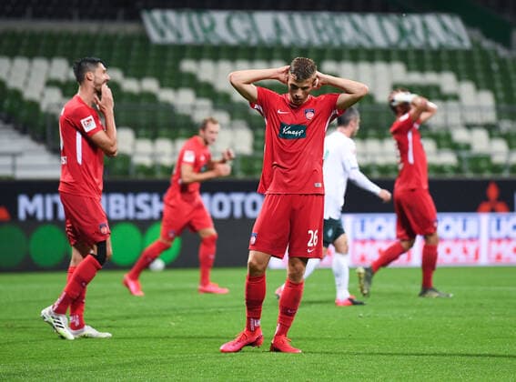 Werder Bremen 1 FC Heidenheim Football, Relegation, Werder Bremen 1 FC Heidenheim Frustration at David Otto Heidenheim r Photo Marvin Ibo Güngör GES Pool via xim gs DFL regulations prohibit any use of photographs as image sequences and or quasi video Editorial use only National and international news agencies out Bremen Germany Poolfoto Marvin Ibo Güngör GES Pool via xim.gs ,EDITORIAL USE ONLY