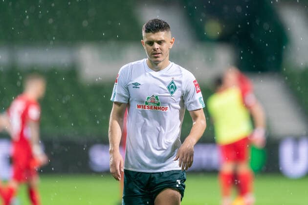 SV Werder Bremen vs 1 FC Heidenheim Relegation 01 02 07 2020 disappointed disappointed sad, Milot Rashica Werder Bremen 07 Sport nphgm001 Football 1 Bundesliga season 19 20 Relegation 01 SV Werder Bremen vs 1 FC Heidenheim 02 07 2020 Foto gumzmedia nordphoto POOL DFL regulations prohibit any use of photographs as image sequences and or quasi video EDITORIAL USE ONLY National and international News Agencies OUT Bremen wohninvest Weserstadion Bremen GERMANY Poolfoto gumzmedia nordphoto ,EDITORIAL USE ONLY