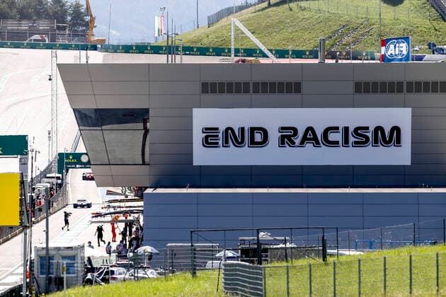 Motorsports: FIA Formula One World Championship, WM, Weltmeisterschaft 2020, Grand Prix of Austria, End racism branding, campaign against racism Spielberg Austria