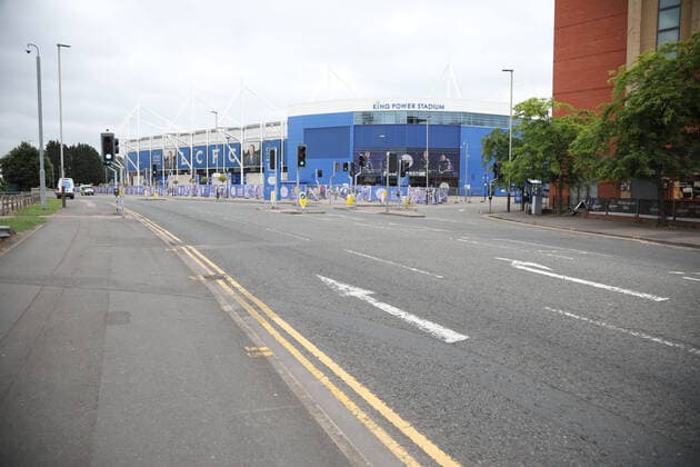 It is very quiet around the King Power Stadium whilst Leicester City play a football match against Crystal Palace behind closed doors on day one hundred and three of lockdown and Leicester has become the first local area to be placed back into lockdown, whilst most of the country has had a further relaxation of Coronavirus restrictions including being able to go to pubs, barbers and hairdressers. 