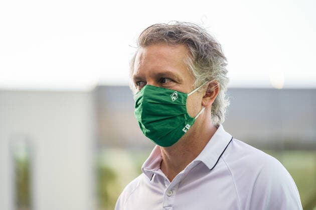 1 FC Heidenheim vs SV Werder Bremen Relegation 02 06 07 2020 Frank Baumann Managing Director Football Werder Bremen with CORONA face mask Sport nphgm001 Football 1 Bundesliga season 19 20 Relegation 02 1 FC Heidenheim vs SV Werder Bremen 06 07 2020 Foto gumzmedia nordphoto POOL DFL regulations prohibit any use of photographs as image sequences and or quasi video EDITORIAL USE ONLY National and international News Agencies OUT Heidenheim Voith Arena BW GERMANY Poolfoto gumzmedia nordphoto ,EDITORIAL USE ONLY