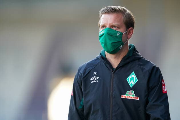 1 FC Heidenheim vs SV Werder Bremen Relegation 02 06 07 2020 Florian Kohfeldt Trainer SV Werder Bremen , with CORONA face mask Sport nphgm001 Football 1 Bundesliga season 19 20 Relegation 02 1 FC Heidenheim vs SV Werder Bremen 06 07 2020 Foto gumzmedia nordphoto POOL DFL regulations prohibit any use of photographs as image sequences and or quasi video EDITORIAL USE ONLY National and international News Agencies OUT Heidenheim Voith Arena BW GERMANY Poolfoto gumzmedia nordphoto ,EDITORIAL USE ONLY