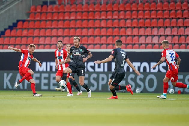 1 FC Heidenheim vs SV Werder Bremen Relegation 02 06 07 2020 Kevin Vogt Werder Bremen 03 Sport nphgm001 Football 1 Bundesliga Season 19 20 Relegation 02 1 FC Heidenheim vs SV Werder Bremen 06 07 2020 Foto gumzmedia nordphoto POOL DFL regulations prohibit any use of photographs as image sequences and or quasi video EDITORIAL USE ONLY National and international News Agencies OUT Heidenheim Voith Arena BW GERMANY Poolfoto gumzmedia nordphoto ,EDITORIAL USE ONLY