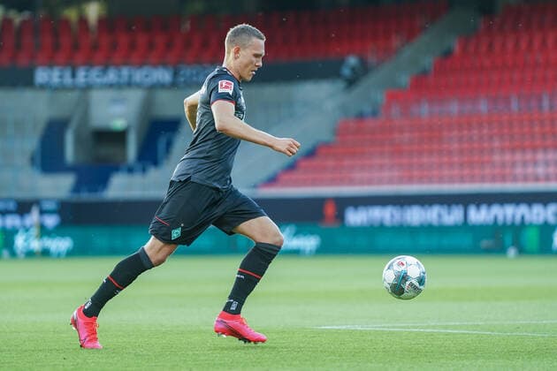 1 FC Heidenheim vs SV Werder Bremen Relegation 02 06 07 2020 Ludwig Augustinsson Werder Bremen 05 Sport nphgm001 Football 1 Bundesliga Season 19 20 Relegation 02 1 FC Heidenheim vs SV Werder Bremen 06 07 2020 Foto gumzmedia nordphoto POOL DFL regulations prohibit any use of photographs as image sequences and or quasi video EDITORIAL USE ONLY National and international News Agencies OUT Heidenheim Voith Arena BW GERMANY Poolfoto gumzmedia nordphoto ,EDITORIAL USE ONLY