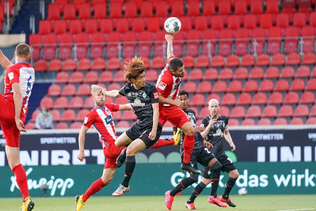1 FC Heidenheim vs SV Werder Bremen Relegation 02 06 07 2020 Joshua Sargent Werder Bremen 19 Sport nphgm001 Football 1 Bundesliga Season 19 20 Relegation 02 1 FC Heidenheim vs SV Werder Bremen 06 07 2020 Foto gumzmedia nordphoto POOL DFL regulations prohibit any use of photographs as image sequences and or quasi video EDITORIAL USE ONLY National and international News Agencies OUT Heidenheim Voith Arena BW GERMANY Poolfoto gumzmedia nordphoto ,EDITORIAL USE ONLY