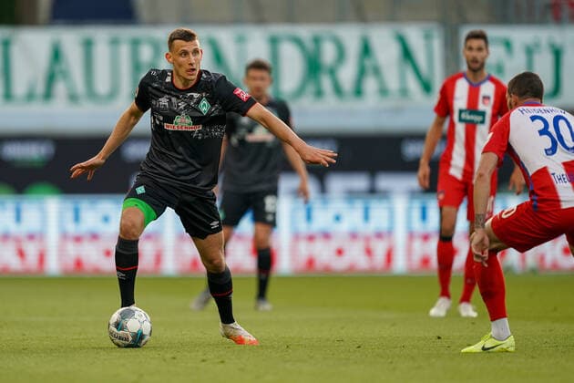1 FC Heidenheim vs SV Werder Bremen Relegation 02 06 07 2020 Maximilian Eggestein Werder Bremen 35 Sport nphgm001 Football 1 Bundesliga Season 19 20 Relegation 02 1 FC Heidenheim vs SV Werder Bremen 06 07 2020 Foto gumzmedia nordphoto POOL DFL regulations prohibit any use of photographs as image sequences and or quasi video EDITORIAL USE ONLY National and international News Agencies OUT Heidenheim Voith Arena BW GERMANY Poolfoto gumzmedia nordphoto ,EDITORIAL USE ONLY