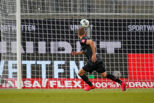 1 FC Heidenheim vs SV Werder Bremen Relegation 02 06 07 2020 1 2 by Ludwig Augustinsson Werder Bremen 05 , class maintenance Sports nphgm001 Football 1 Bundesliga Season 19 20 Relegation 02 1 FC Heidenheim vs SV Werder Bremen 06 07 2020 Foto gumzmedia nordphoto POOL DFL regulations prohibit any use of photographs as image sequences and or quasi video EDITORIAL USE ONLY National and international News Agencies OUT Heidenheim Voith Arena BW GERMANY Poolfoto gumzmedia nordphoto ,EDITORIAL USE ONLY