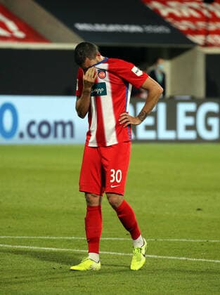 Relegation 1 FC Heidenheim SV Werder Bremen Norman Theuerkauf 1 FC Heidenheim Germany, Heidenheim, 06 07 2020, Football, Bundesliga, Season 2019 2020, Relegation, 1 FC Heidenheim SSV Jahn Regensburg DFL DFB REGULATIONS PROHIBIT ANY USE OF PHOTOGRAPHS AS IMAGE AND OR QUASI VIDEO Photo Press Photo Herd Robin Herd Pool Press Photo Herd Heidenheim Herd Baden Württemberg Germany Poolfoto Pressefoto Rudel Robin Rudel Poo ,EDITORIAL USE ONLY