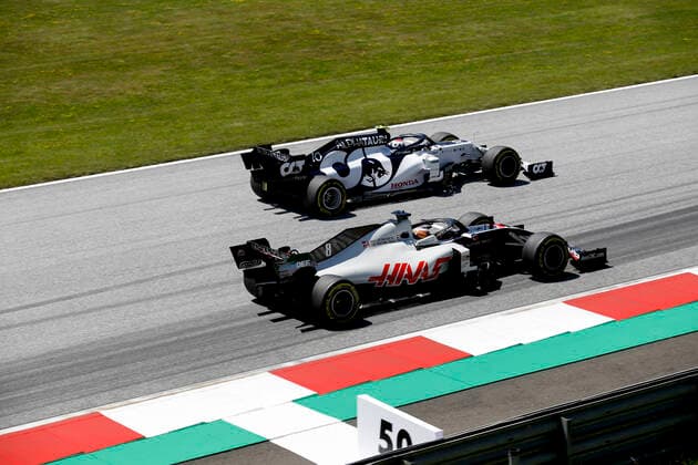 Motorsports: FIA Formula One World Championship, WM, Weltmeisterschaft 2020, Grand Prix of Styria, 8 Romain Grosjean (FRA, Haas F1 Team), 10 Pierre Gasly (FRA, Scuderia AlphaTauri Honda), Spielberg Austria