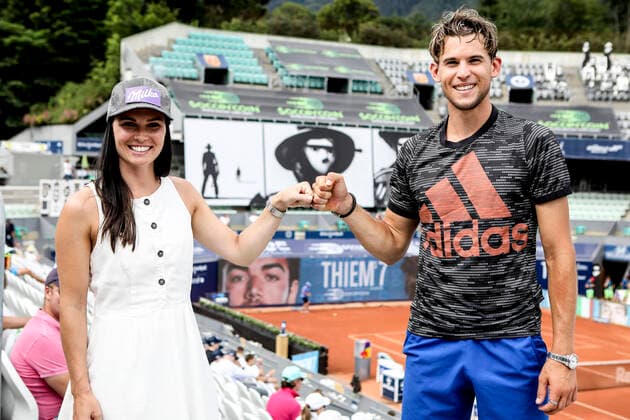 Bilder des Jahres 2020, Sport 07 Juli Sport Themen der Woche KW28 Sport Bilder des Tages TENNIS - Thiem s Seven KITZBUEHEL,AUSTRIA,10.JUL.20 - TENNIS - Thiem s Seven. Image shows Anna Veith and Dominic Thiem (AUT). GEPAxpictures xPatrickxSteiner