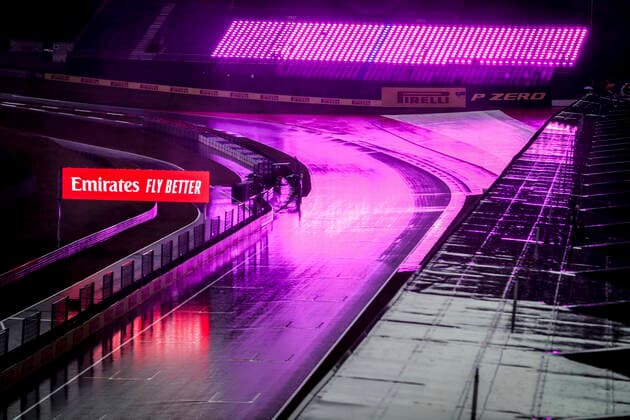 Motorsports: FIA Formula One World Championship, WM, Weltmeisterschaft 2020, Grand Prix of Styria, Rain on the track Spielberg Austria