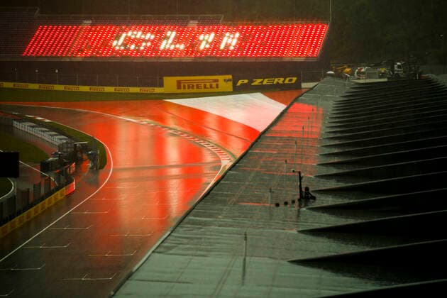Motorsports: FIA Formula One World Championship, WM, Weltmeisterschaft 2020, Grand Prix of Styria, Rain on the track Spielberg Austria