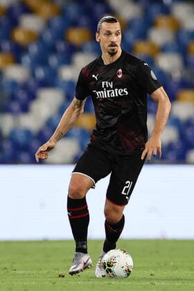 Zlatan Ibrahimovic of AC Milan during the Serie A football match between SSC Napoli and AC Milan at stadio San Paolo in Naples ( Italy ), July 12th, 2020. Play resumes behind closed doors following the outbreak of the coronavirus disease. Photo Cesare Purini Insidefoto CesarexPurini