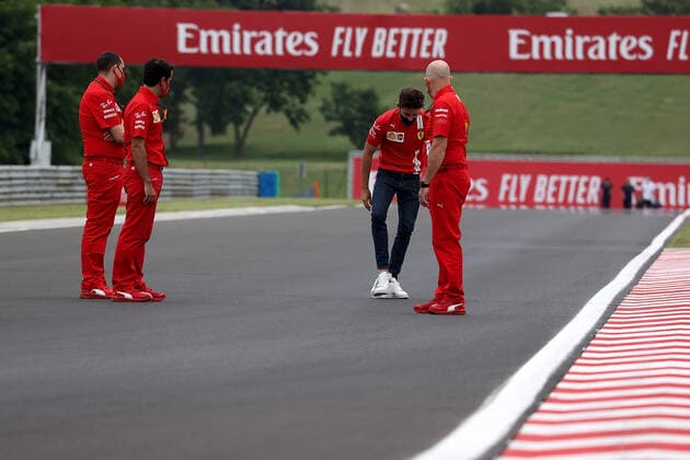 Formula 1 Grand Prix Hungarian Grand Prix 2020 16 07 2020, Hungaroring, Budapest, Formula 1 Grand Prix Hungarian Grand Prix 2020, in the picture Charles Leclerc MCO 16 , Scuderia Ferrari is going around the track with its engineers nordphotoxBratic nph00250