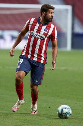 Diego Costa (Atletico de Madrid) controls the ball during La Liga match round 38 between Atletico de Madrid and Real Sociedad at Wanda Metropolitano Stadium in Madrid, Spain, as the season resumed following a three-month absence due to the novel coronavirus COVID-19 pandemic. Jul 19, 2020. (20200719050)