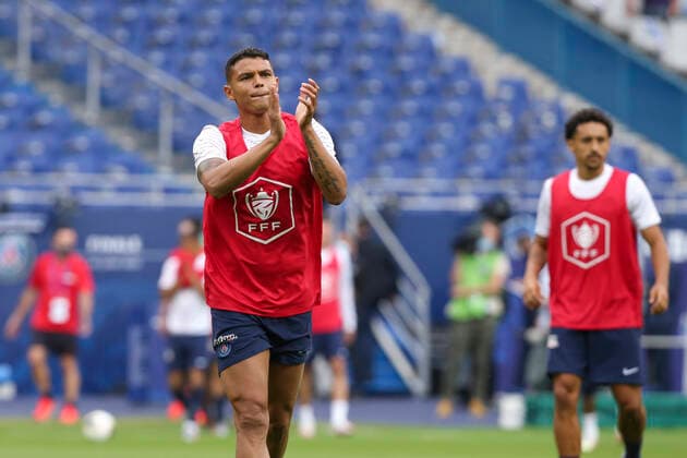 Thiago Silva (PSG) - Marquinhos (PSG) FOOTBALL : Paris Saint Germain Vs AS Saint Etienne - Coupe de France - Finale - 24 07 2020 MichaelBaucher Panoramic 