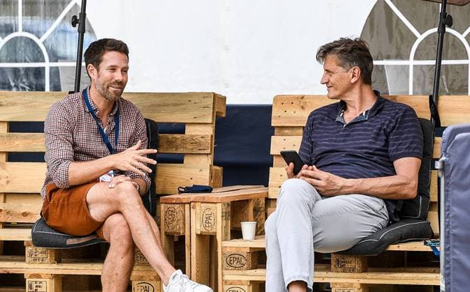 comdirect beach tour 2020 Duesseldorf 2, 26 07 2020 David Klemperer Managing Director of Deutsche Volleyball Sport GmbH, DVS , Rene Hecht President of the German Volleyball Association comdirect beach tour 2020 Duesseldorf 2 on 26 07 2020, Duesseldorf Copyright: xBEAUTIFULxSPORTS PeterxWeberx