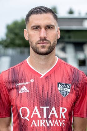 Eupen s new goalkeeper Theo Defourny poses for the photographer, in marge of the 2020-2021 photoshoot of Belgian Jupiler Pro League club KAS Eupen, Monday 27 July 2020 in Eupen. BRUNOxFAHY  x05830507x