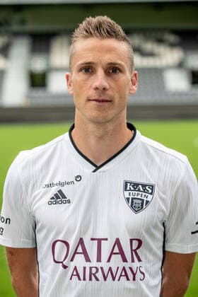Eupen s Nils Schouterden poses for the photographer, in marge of the 2020-2021 photoshoot of Belgian Jupiler Pro League club KAS Eupen, Monday 27 July 2020 in Eupen. BRUNOxFAHY  x2521958x