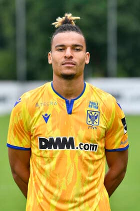 STVV s Samy Mmaee poses for the photographer, in marge of the 2020-2021 photoshoot of Belgian Jupiler Pro League club STVV Sint-Truidense Voetbalvereniging, Monday 27 July 2020 in Sint-Truiden. JOHANxEYCKENS  x2522014x