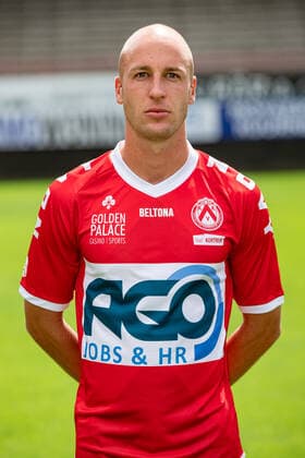 Kortrijk s Gilles Dewaele poses for the photographer, in marge of the 2020-2021 photoshoot of Belgian Jupiler Pro League club KV Kortrijk, Tuesday 28 July 2020 in Kortrijk. KURTxDESPLENTER  x05831178x