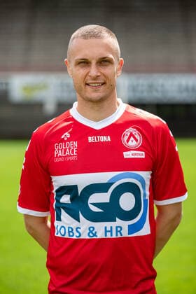Kortrijk s Timothy Derijck poses for the photographer, in marge of the 2020-2021 photoshoot of Belgian Jupiler Pro League club KV Kortrijk, Tuesday 28 July 2020 in Kortrijk. KURTxDESPLENTER  x05831161x