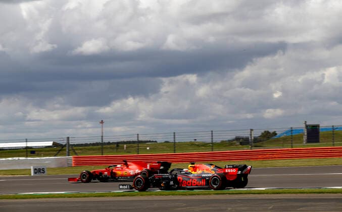 Motorsports FIA Formula One World Championship 2020, Grand Prix of Great Britain, 33 Max Verstappen NLD, Aston Martin Red Bull Racing , 5 Sebastian Vettel GER, Scuderia Ferrari Mission Winnow , Silverstone Great Britain