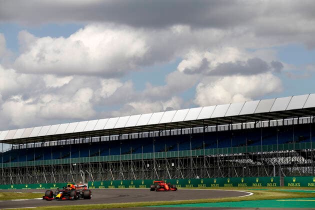 Motorsports FIA Formula One World Championship 2020, Grand Prix of Great Britain, 23 Alexander Albon THA, Aston Martin Red Bull Racing , 16 Charles Leclerc MCO, Scuderia Ferrari Mission Winnow , Silverstone Great Britain