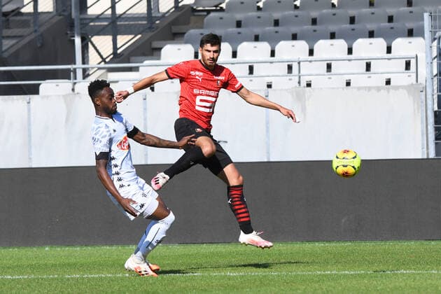 Fußball, Testspiel, Stade Rennes - SCO Angers Martin Terrier (Rennes) FOOTBALL : Stade Rennais vs Angers SCO - Match amical - 01 08 2020 RonanHoussin Panoramic 