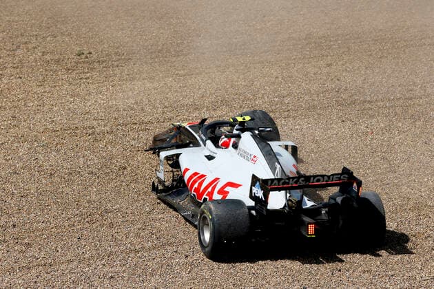 Motorsports FIA Formula One World Championship 2020, Grand Prix of Great Britain, 20 Kevin Magnussen DEN, Haas F1 Team after crash Silverstone Great Britain