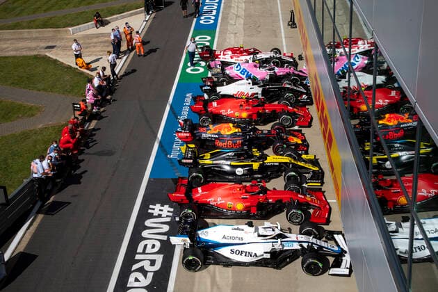 Motorsports FIA Formula One World Championship 2020, Grand Prix of Great Britain, Parc ferme Silverstone Great Britain