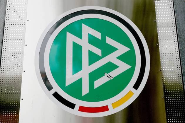 Football DFB Deutscher Fussball Bund Logo on 01 08 2020 at the DFB in Frankfurt Logo of the DFB Deutscher Fussball Bund at the Frankfurt location MH