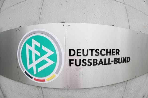 Football DFB Deutscher Fussball Bund Logo on 01 08 2020 at the DFB in Frankfurt Logo of the DFB Deutscher Fussball Bund at the Frankfurt location MH