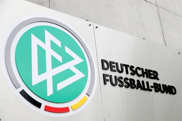 Football DFB Deutscher Fussball Bund Logo on 01 08 2020 at the DFB in Frankfurt Logo of the DFB Deutscher Fussball Bund at the Frankfurt location MH