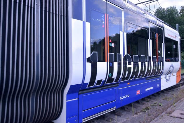 04 08 2020 pmk NC125482 Football Men Bundesliga Season 2020 2021 DSC Arminia Bielefeld Stadtbahn Buendnisbahn Ostwestfalen Maiden Voyage
