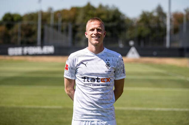 Oscar Wendt BMG Borussia Mönchengladbach Porträttermin 2020 2021 PortraÌˆt, Introduction, PraÌˆsentation, Press appointment, Football, GER 07 08 2020, Football, Introduction, PraÌˆsentation, Press appointment, Football, GER 1 Bundesliga, Season 2020 21, Moenchengladbach Photo Moritz Müller Only for Editorial use