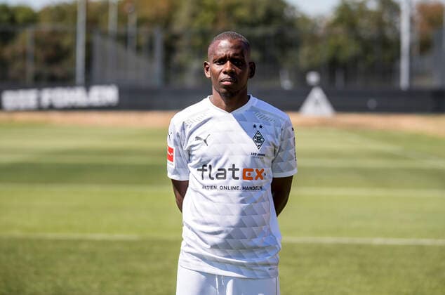 Ibrahima Traore BMG Borussia Mönchengladbach Porträttermin 2020 2021 PortraÌˆt, Presentation, PraÌˆsentation, Press event, Football, GER 07 08 2020, Football, Presentation, PraÌˆsentation, Press event, Football, GER 1 Bundesliga, Season 2020 21, Moenchengladbach Photo Moritz Müller Only for Editorial use