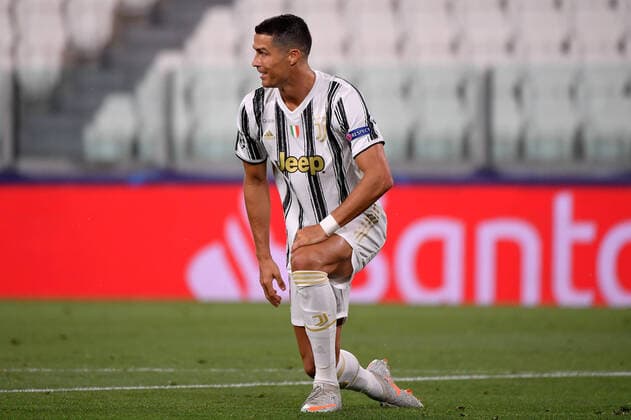 Cristiano Ronaldo of Juventus looks dejected during the Champions League round of 16 second leg football match between Juventus FC and Lyon at Juventus stadium in Turin (Italy), August 7th, 2020. Photo Federico Tardito Insidefoto federicoxtardito