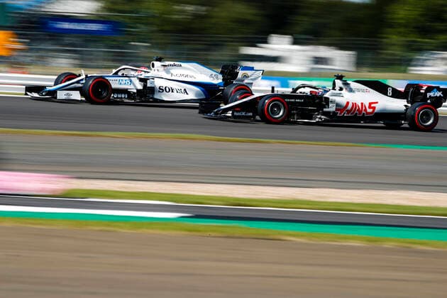 Motorsports FIA Formula One World Championship 2020, Grand Prix of 70th Anniversary, 63 George Russell GBR, Williams Racing , 8 Romain Grosjean FRA, Haas F1 Team , Silverstone Great Britain