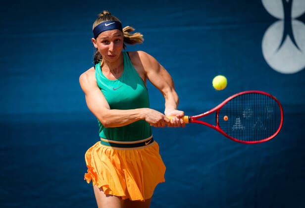 August 9, 2020, Prague, Czech Republic: TAMARA KORPATSCH of Germany in action against N. Podoroska of Argentina during the second qualifications round at the 2020 Prague Open WTA, Tennis Damen International tennis tournament. Korpatsch won 6:3, 7:6. Prague CZECH REPUBLIC - ZUMAa181 20200809_zaa_a181_040 Copyright: xRobxPrangex
