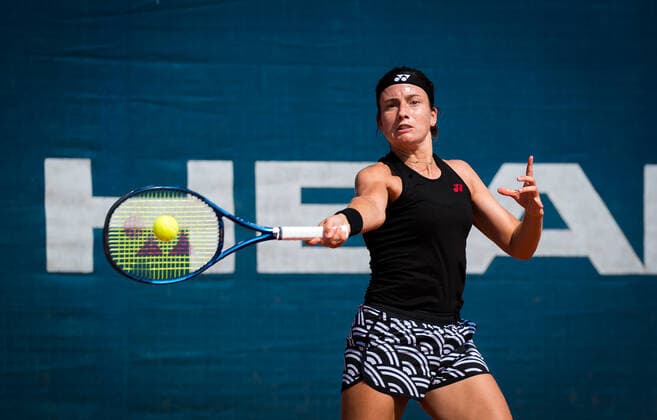 August 9, 2020, Prague, CZECH REPUBLIC: Anastasija Sevastova of Latvia during practice at the 2020 Prague Open WTA, Tennis Damen International tennis tournament Prague CZECH REPUBLIC - ZUMAa181 20200809_zaa_a181_066 Copyright: xRobxPrangex