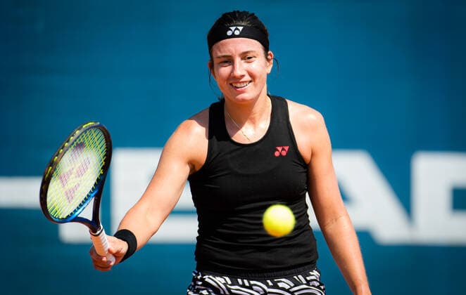 August 9, 2020, Prague, CZECH REPUBLIC: Anastasija Sevastova of Latvia during practice at the 2020 Prague Open WTA, Tennis Damen International tennis tournament Prague CZECH REPUBLIC - ZUMAa181 20200809_zaa_a181_095 Copyright: xRobxPrangex
