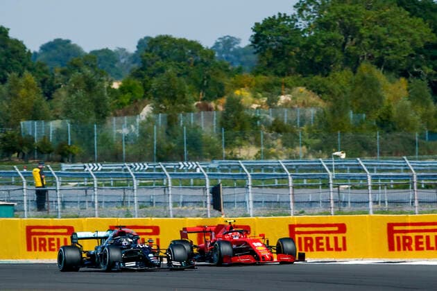Motorsports FIA Formula One World Championship 2020, Grand Prix of 70th Anniversary, 44 Lewis Hamilton GBR, Mercedes AMG Petronas Formula One Team , 16 Charles Leclerc MCO, Scuderia Ferrari Mission Winnow , Silverstone Great Britain