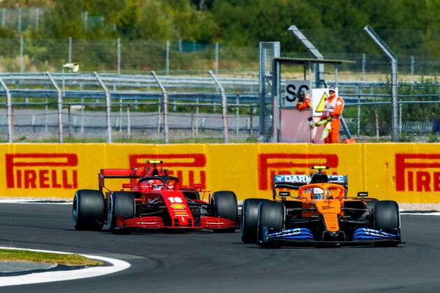 Motorsports FIA Formula One World Championship 2020, Grand Prix of 70th Anniversary, 4 Lando Norris GBR, McLaren F1 Team , 16 Charles Leclerc MCO, Scuderia Ferrari Mission Winnow , Silverstone Great Britain