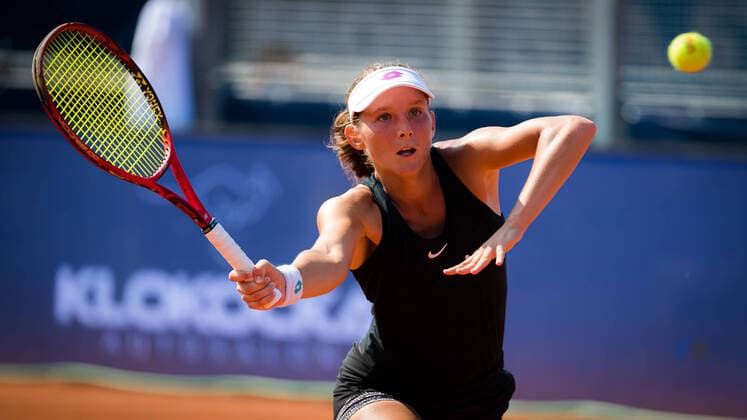 August 11, 2020, Prague, CZECH REPUBLIC: Varvara Gracheva of Russia in action during the first round against Petra Martic of Croatia at the 2020 Prague Open WTA, Tennis Damen International tennis tournament Prague CZECH REPUBLIC - ZUMAa181 20200811_zaa_a181_026 Copyright: xRobxPrangex